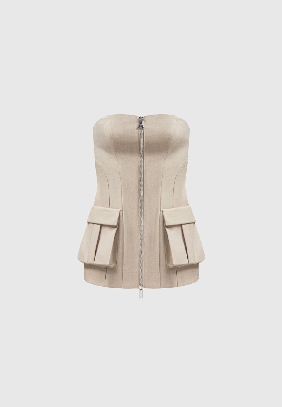 Maniere De Voir Tailored Longline Bandeau Top | Tops & T Shirts