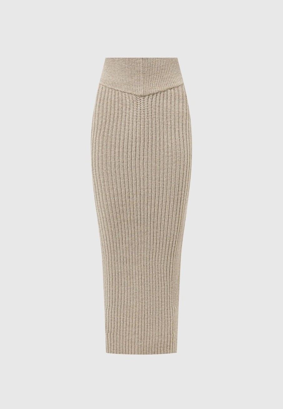 Maniere De Voir Angled Waist Knit Maxi Skirt | Skirts